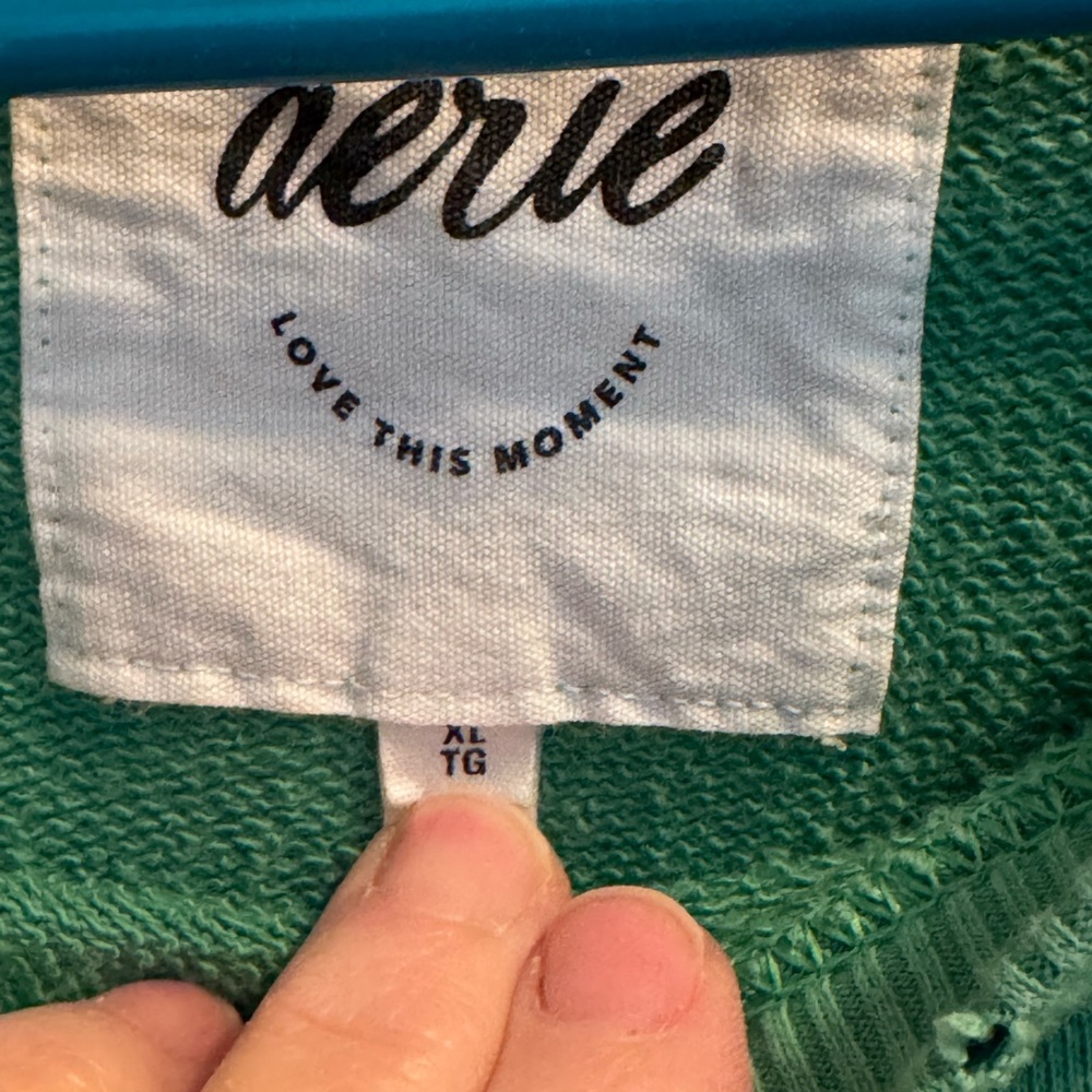 AERIE Ski Resort Green Crewneck Sweatshirt - Picture 9 of 9